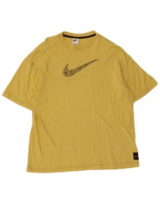 Nike Mens Graphic T-Shirt Top Small Yellow Cotton AI14