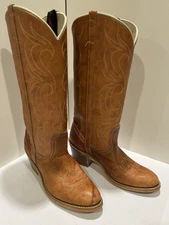 Vintage 70s Dingo Brown Cowboy Western Boots 7607 Made In USA Womens Size 7M