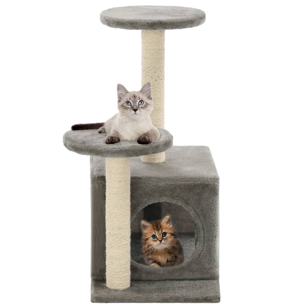 Il Rifugio del Micio: Albero Tiragraffi 60cm Grigio con Sisal