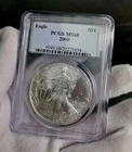 1oz American Eagle Silver Bullion Coin Medal Pure Fine US Liberty 2000 MS68 PCGS