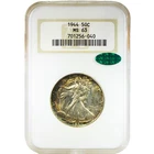 1944 50C NGC/CAC MS63 Rainbow Toned - Walking Liberty Half Dollar