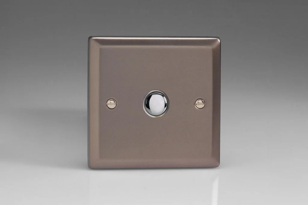 Switch Silver Momentary 6A Classic Pewter + Chrome Insert Varilight XRM1