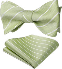 Bow Ties for Men Striped Bowties Men's Self Tie Bowtie Handkerchief Formal Tuxed