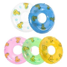 Gadpiparty 5Pcs Mini Swim Rings for Dollhouse - Inflatable Pool Float for Kid...
