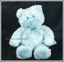 Russ MY FIRST TEDDY Bear Blue Baby BOY Plush Lovey 11 inch Soft 25912 Bow
