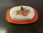 Vintage  Bernadotte Country Apple  Covered Czech Butter Dish EXC SIGNED (B3-i14)