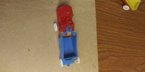 VINTAGE 1950'S WANNATOY PLASTIC TOY TRUCKS LOT OF 5 Construction Rare white rims - Picture 6 of 7