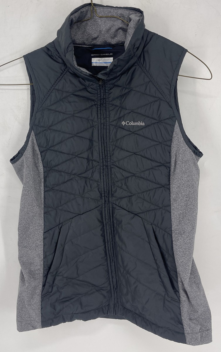 トップス 00s Columbia packable nylon vest y2k Columbia Vest Womens Small Pin Black Omni-Shield Zip