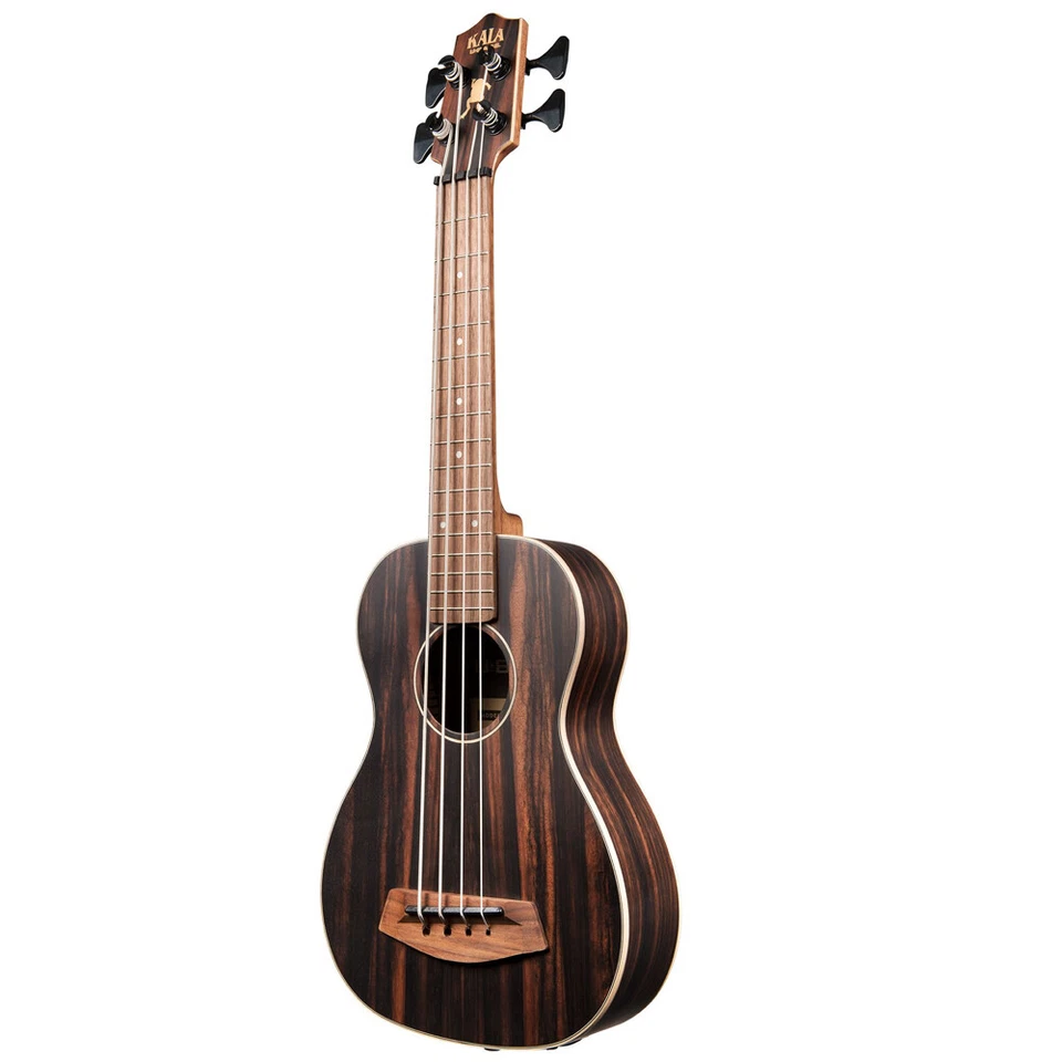 Kala U-BASS Striped Ebony Acoustic Electric Ukulele with Round Wound Strings - Image 4 of 4