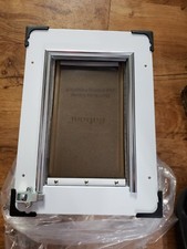  NEW, OPEN BOX White Baboni Pet Door for Wall Steel Frame Double Flap, Small