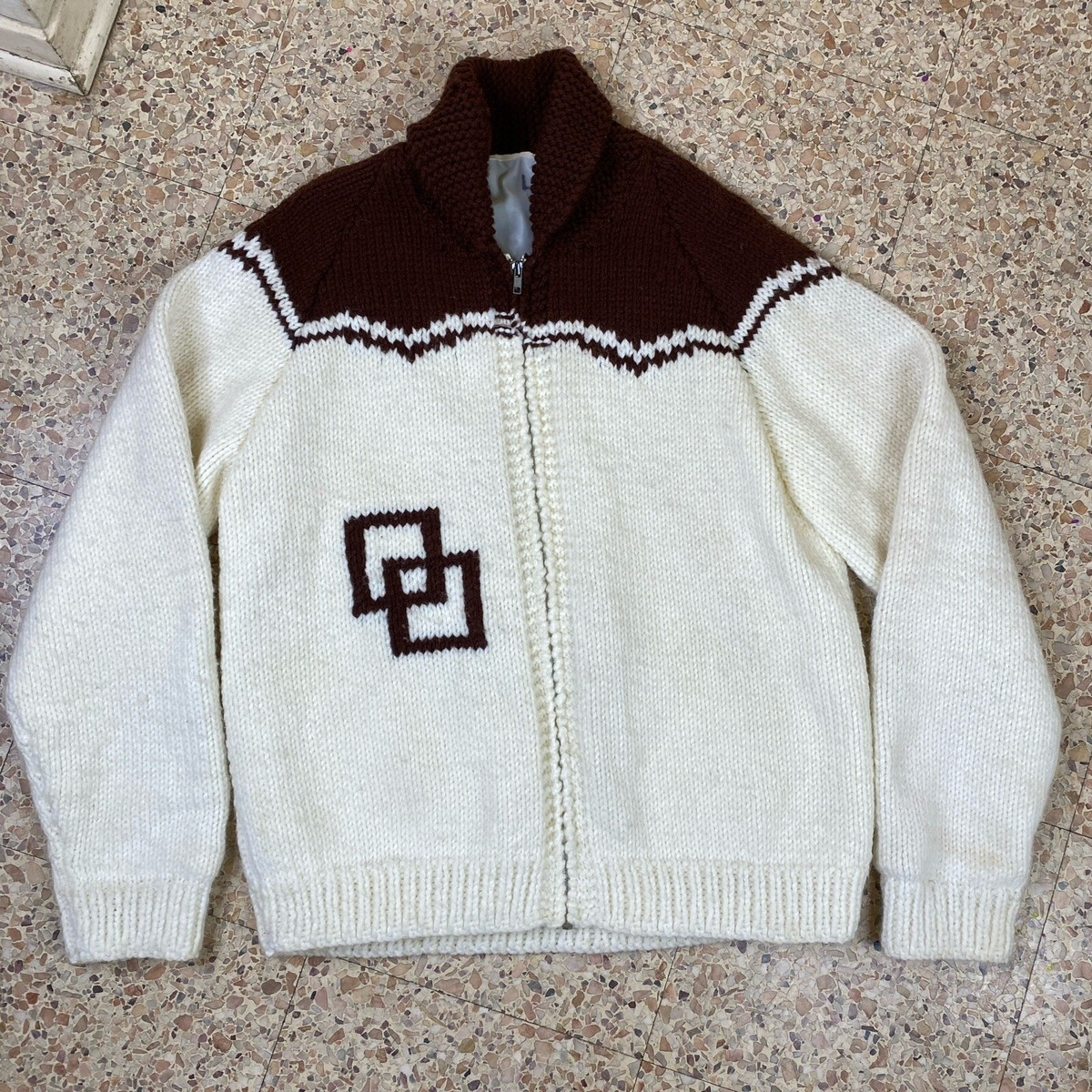 50s 60s Square Dance Sweater full zip Cowichan Western 50s 60s Square Dance Sweater full zip Cowichan Western