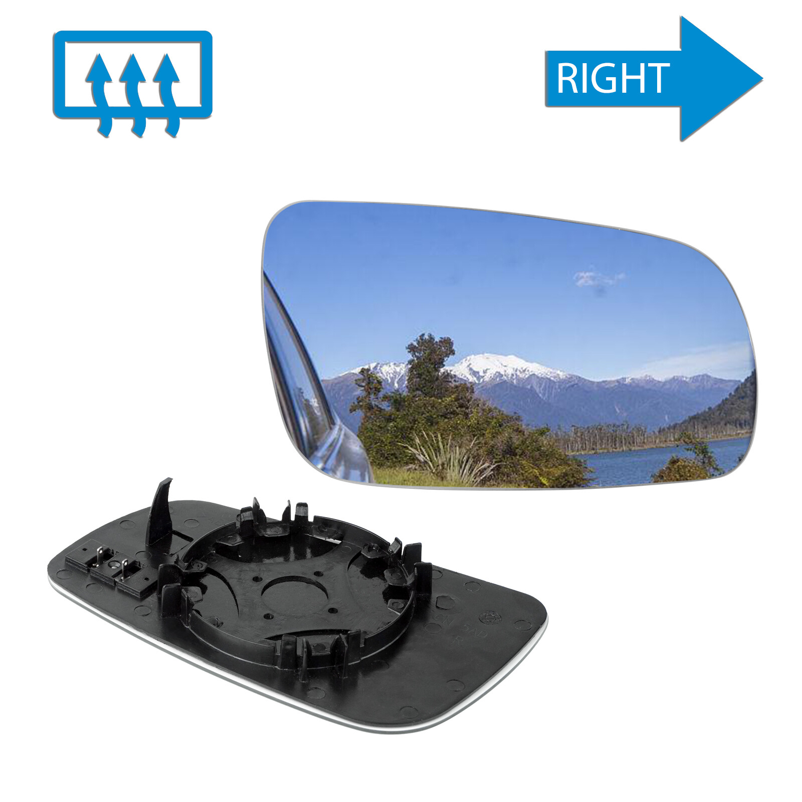 Right Driver Side Door Wing Mirror Glass Heated Fits VW Passat B5 B5.5 1996-2005