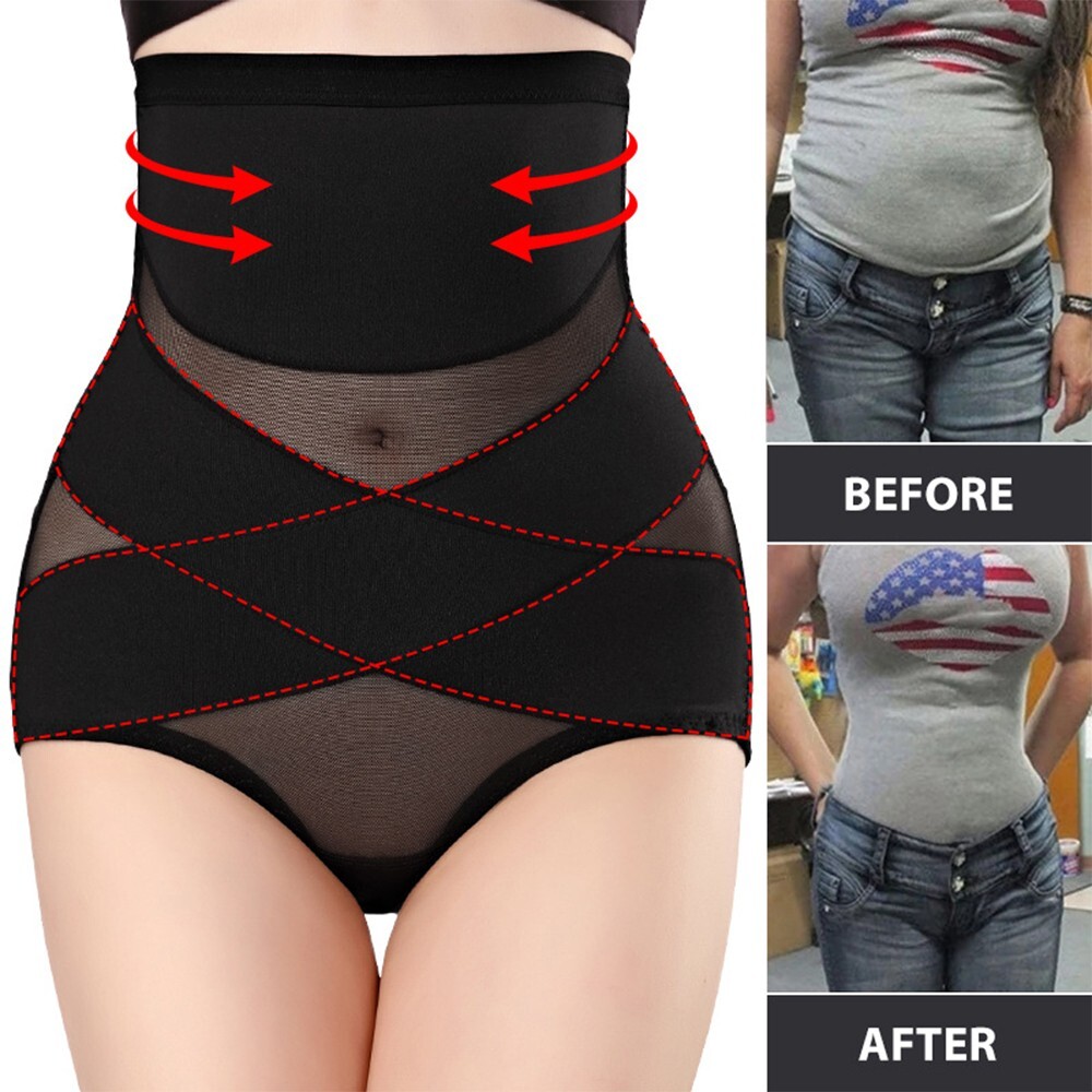 Women's Body Shaping Crossover Waist Trainer Underwear Sizes M-XXXL