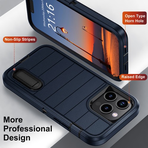 For Apple iPhone 13 Pro Max/13 Pro/13 Shockproof Case Stand Holder Rubber Cover - Picture 28 of 36