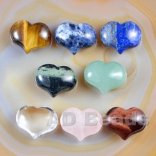 20x25mm Carved Puff Heart Love Shaped Stone Healing Palm Pocket Crystal