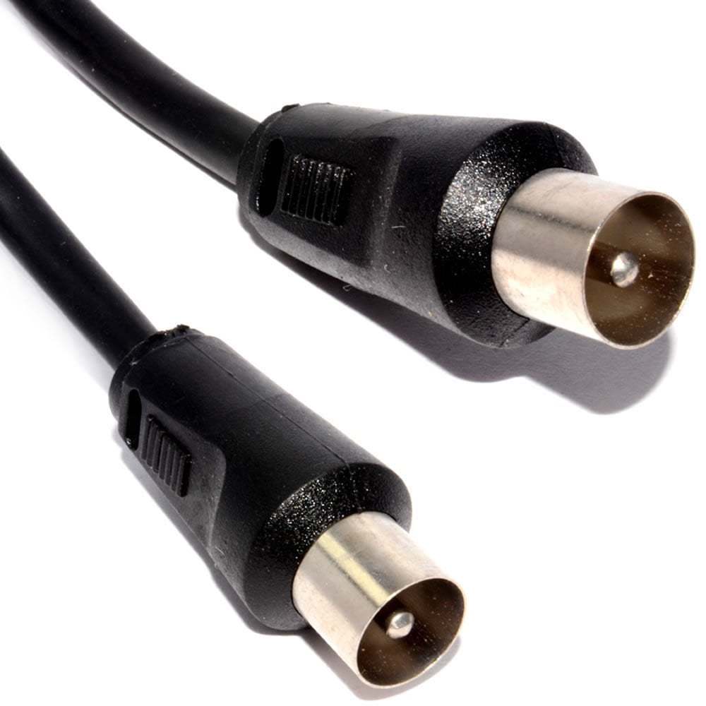 Coax RF TV Fly Lead 2M Male Plug to Male Plug RG6 Aerial Cable Coaxial Digital