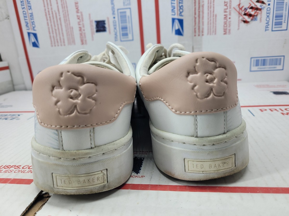 Ted Baker Womens US 10 White Leather Sneakers Trainers  display picture 1