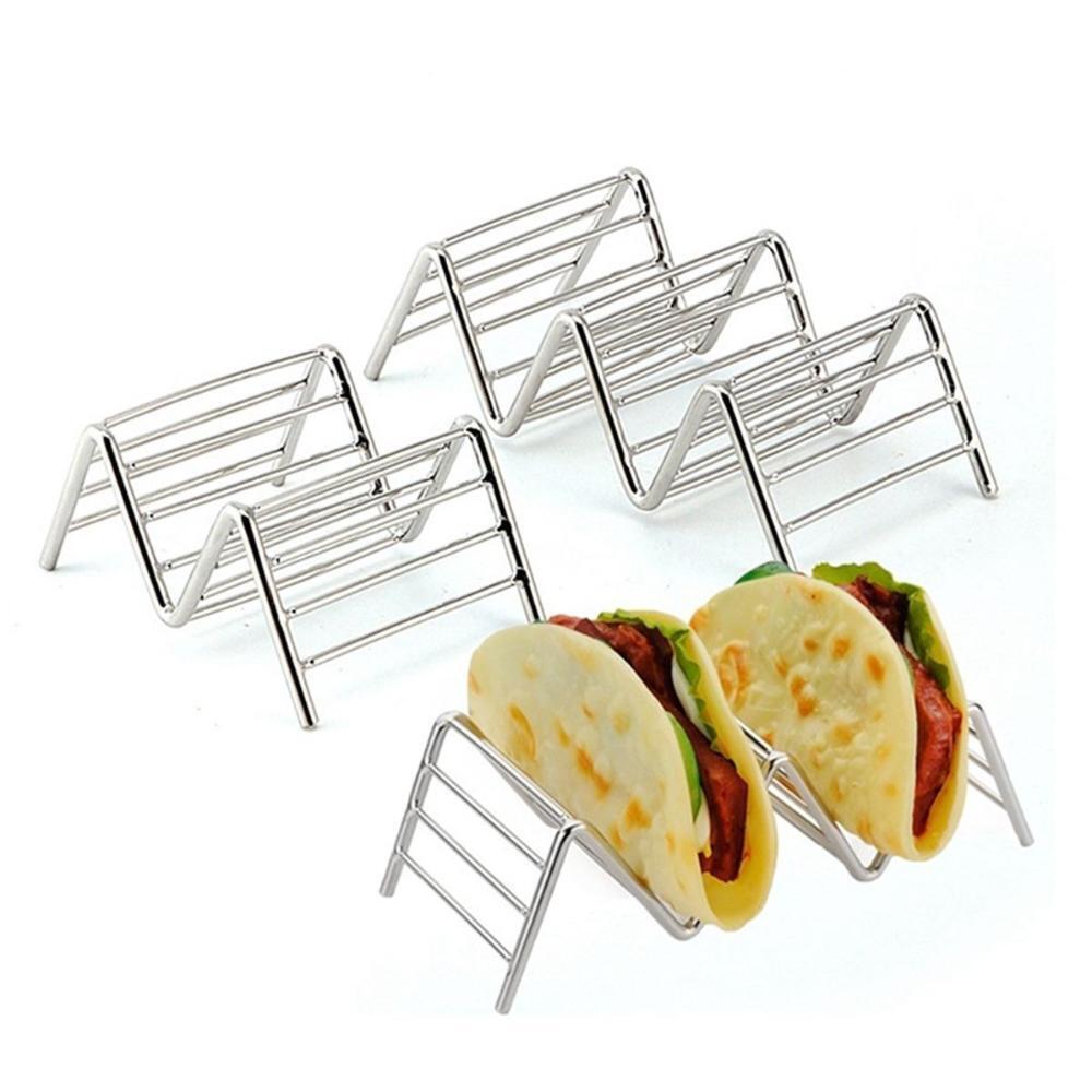 2/4PCS 4-Grid Taco Holder Mexican Food Wave Shape Hard Rack Stand ...