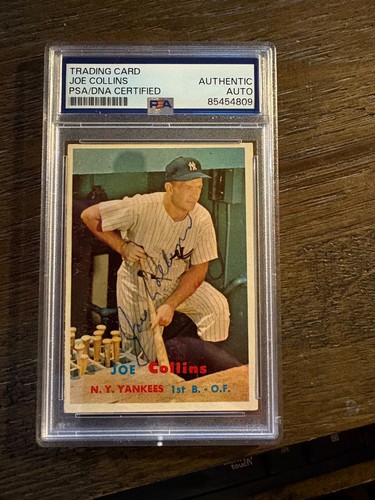 Joe Collins 1957 Topps Yankees signed autographed baseball card AUTO PSA