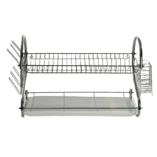 2 Tier Large Dish Drying Rack Kitchen Sink Drainer w/ Mug& Utensil Holder 20"26" Foto 4 de 4