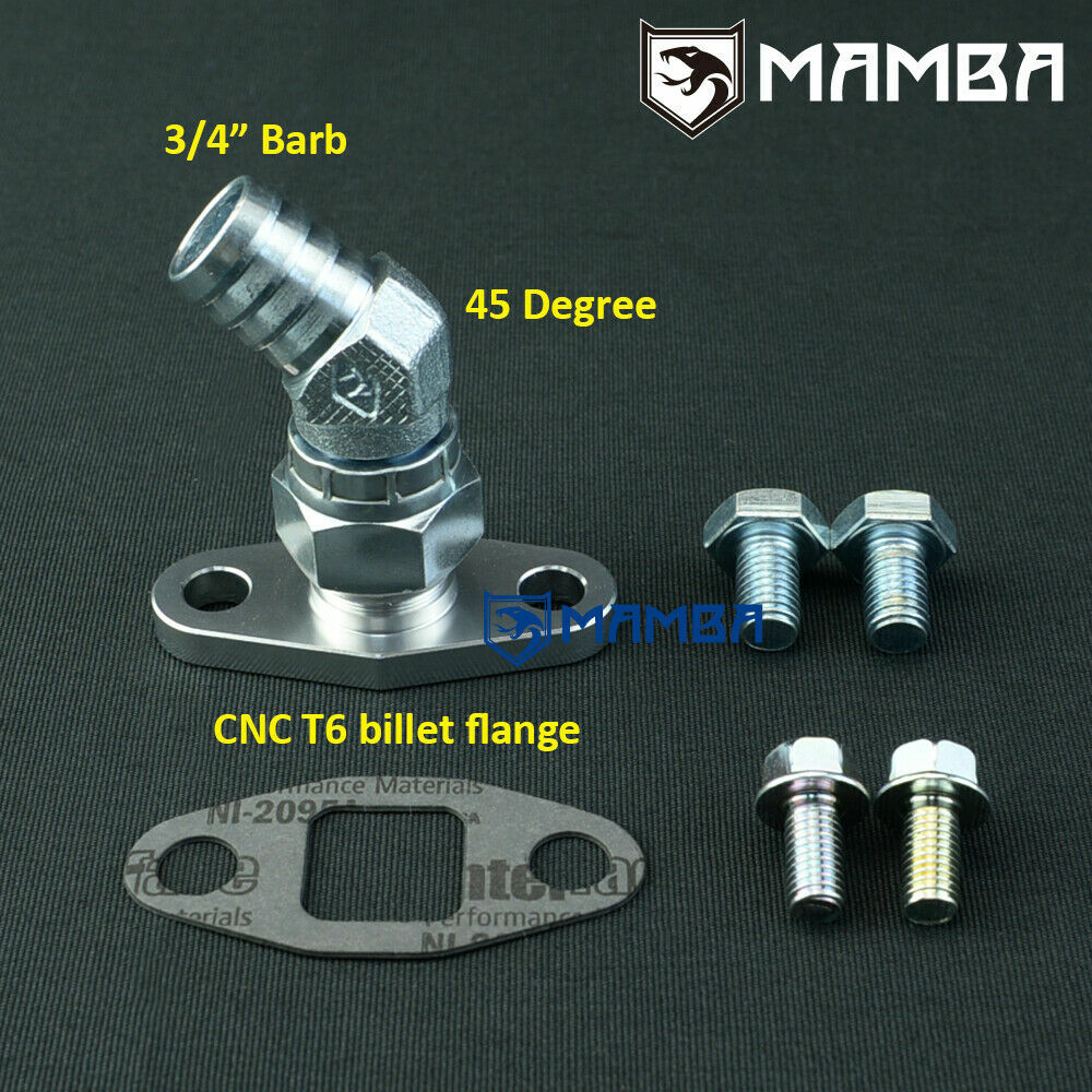 45Deg 3/4"Barb Turbo Oil Return Flange For Holset HX30 HX35 HX40 HX45