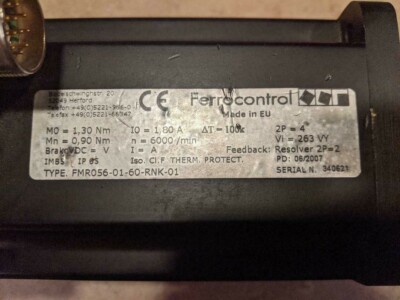 Ferrocontrol AC Servo Motor FMR056-01-60-RNK-01