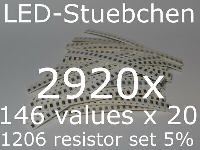 SMD Widerstandssortiment 1206 5%, 146 Werte x 20 Stück = 2920 Stück