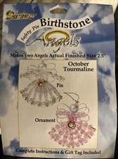 DARICE ANGELS OCTOBER TOURMALINE SAFETY PIN BIRTHSTONE PIN AND ORNAMENT KIT