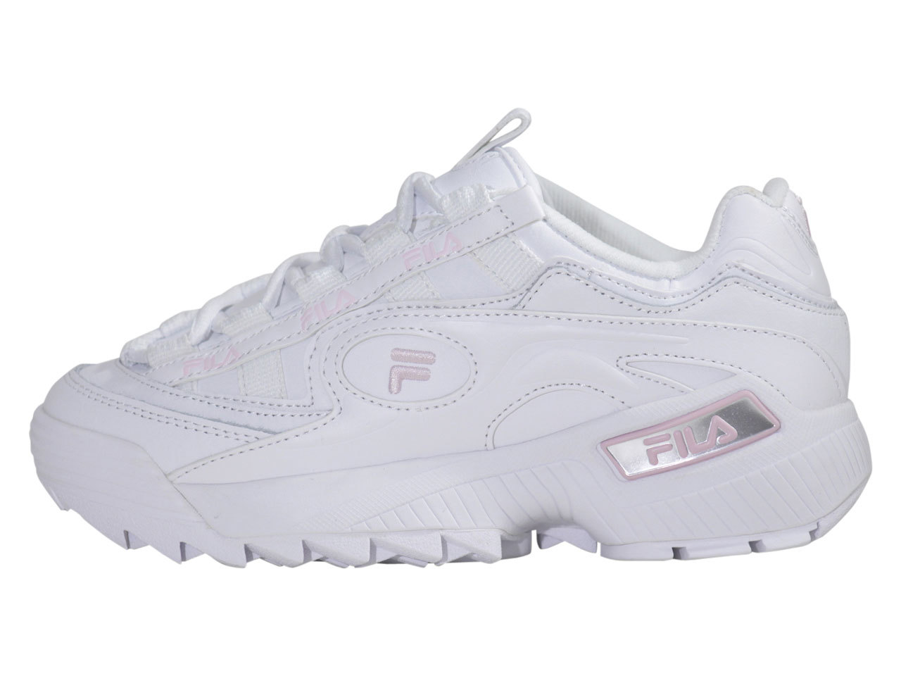 pink white and black filas