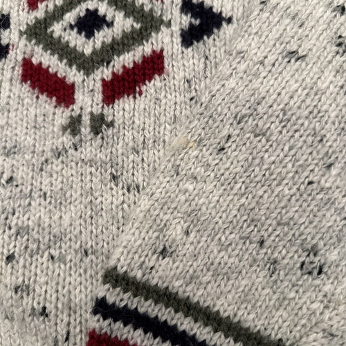 Suéter vintage de mezcla de lana azul de Memphis para mujer mediano blanco roto geométrico - Imagen 8 de 9