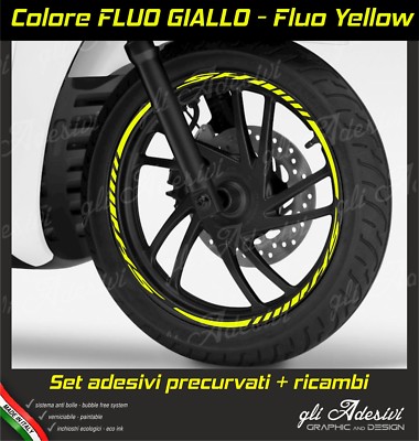 Kit Strisce Adesivi Cerchio Moto Ruote Scooter SH 125 150 300