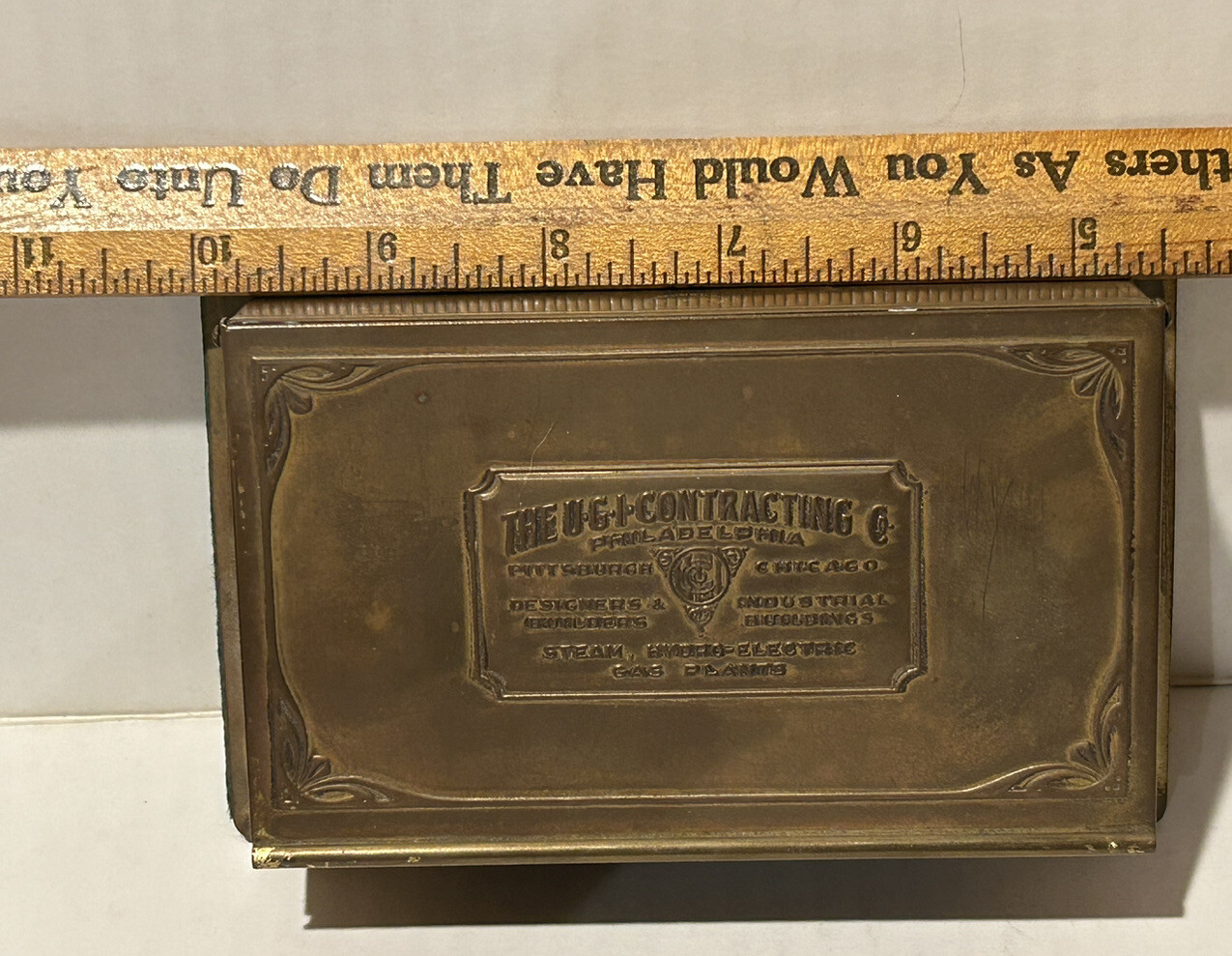 Unique / RARE -1920s Desktop Notepad Holder-UGI Contracting - w/ 1926 calendar