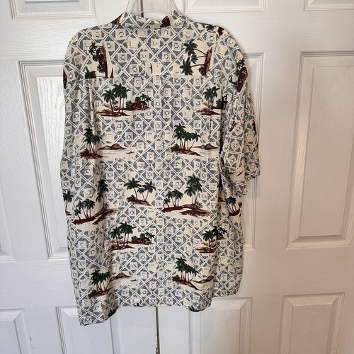 Camisa de seda hawaiana vintage de St. John’s Bay para hombre 2XLT Palm Island manga corta - Imagen 16 de 20