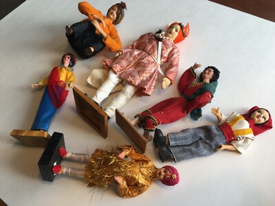 Lot 6 Vintage 1940s Indian Dolls Christa Seva Mandir Maharaja Hindu Sikh India