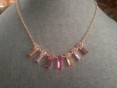 Glamorous multi pink Rhinestone Bib Necklace. - image 1