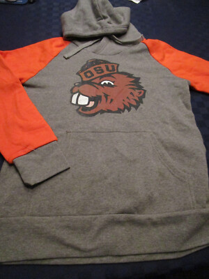 NEW Oregon State University BENNY Beaver HOODED SWEATSHIRT WOMENS GRAY MED