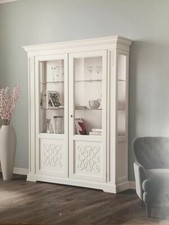 VETRINA IN LEGNO MASSELLO CON RILIEVO VARI COLORI L170 P 45 H 210