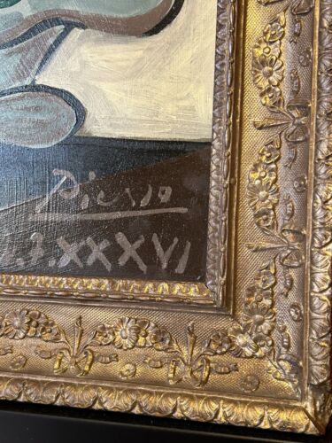 Pablo Picasso 1881-1973,oil on Wood, 1936 Original ‘Adorabile’Piece’Hand Signed - Picture 1 of 24
