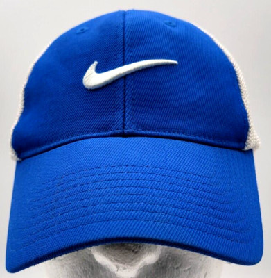 NIKE GOLF RZN VRS FLEXFIT CAP HAT FITTED MEN'S MED/LARGE MESH BLUE WHITE MESH