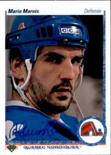 Mario Marois Signed Auto 1990-91 Upper Deck card Quebec Nordiques