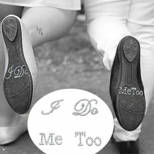 Wedding Shoe Sticker Decal, I Do & Me Too Rhinestone Bling Sparkle Silver Gold - 第 3/9 張圖片