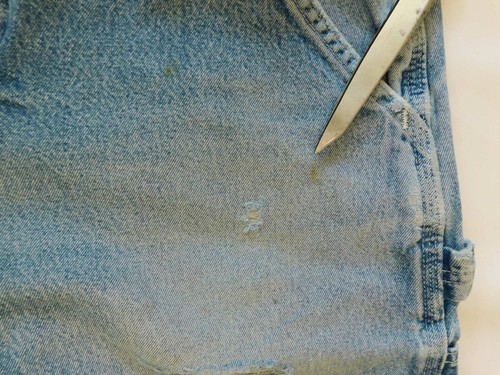 Pantalones de mezclilla de carga utilitarios vintage Carhartt destruidos holgados carpintero medidas 31 x 29 - Imagen 6 de 10