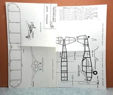 AERONCA CHIEF BALSA FREE FLIGHT MODEL AIRPLANE PLANS 12" WINGSPAN