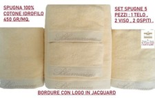 SET SPUGNE BAGNO BLUMARINE 5 PEZZI : 1 TELO + 2 ASCIUGAMANO + 2 OSPITI