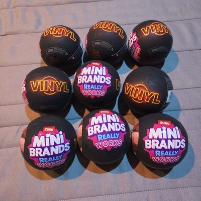 LOT OF 9 - ZURU Mini Brands Really Works Vinyl Capsules - NEW & READY TO SHIP!