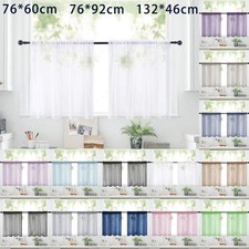 Net Sheer Drape Small Short Curtains Bedroom & Kitchen Tier Window Curtain Voile