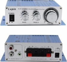 Metal Mini Stereo Power Amplifier with Bass  Treble Control - Easy Install