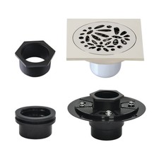 Kingston Brass BSFK6360 Watercourse 4" Square Shower Drain - Nickel