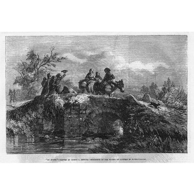 FINE ART Unterwegs von Joseph J.Jenkins - antiker Druck 1855