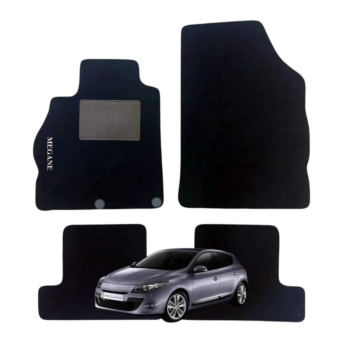 Set De 2 Tapis De Sol Caoutchouc Noir Pour Renault Mégane III (2008-2015) - Neuf
